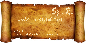 Szakály Richárd névjegykártya